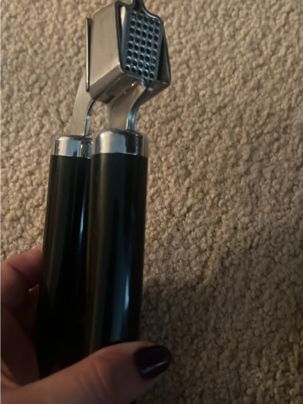 KitchenAid Black Garlic Press with Stainless Steel Head
